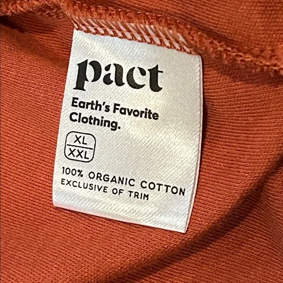 Pact Airplane Cardigan size XL/XXL Baked Clay Open Front Organic Cotton Knit - Picture 7 of 15